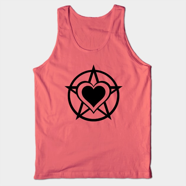 Black Pagan Heart Cheeky Witch® Tank Top by Cheeky Witch